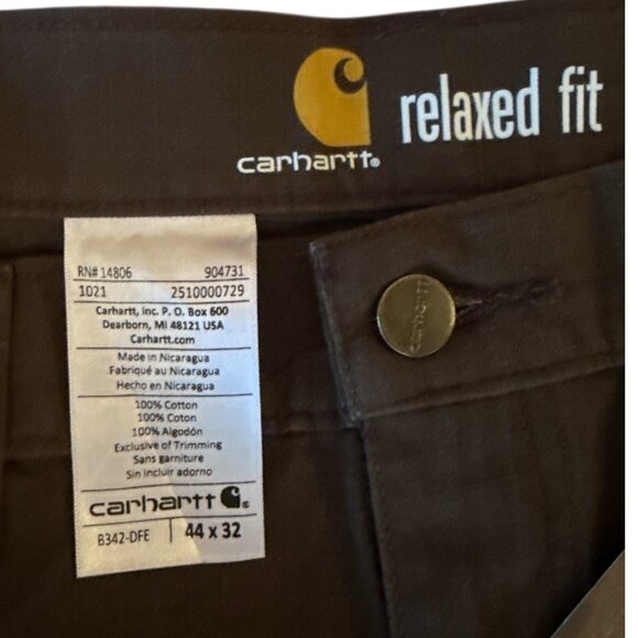 NWT Carhartt Men's Relaxed Fit Ripstop Cargo Work Pant Brown - Picture 5 of 7